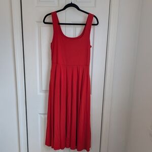 American Giant Fit and Flare Flex Dress in Crimson